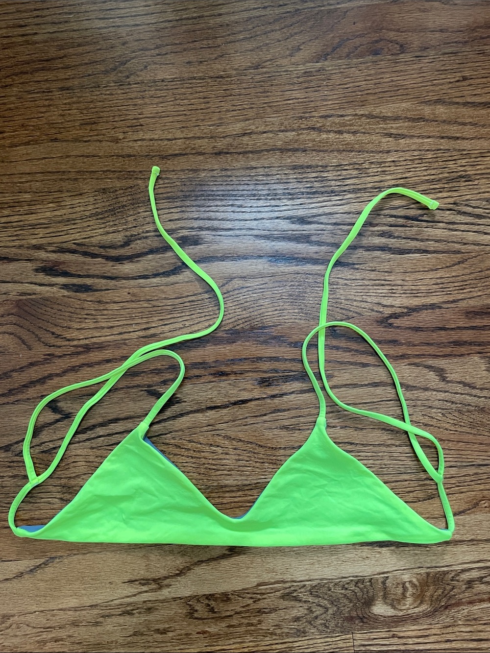 Jolyn Joey Neon Green Triangle Bikini Top - size medium EUC